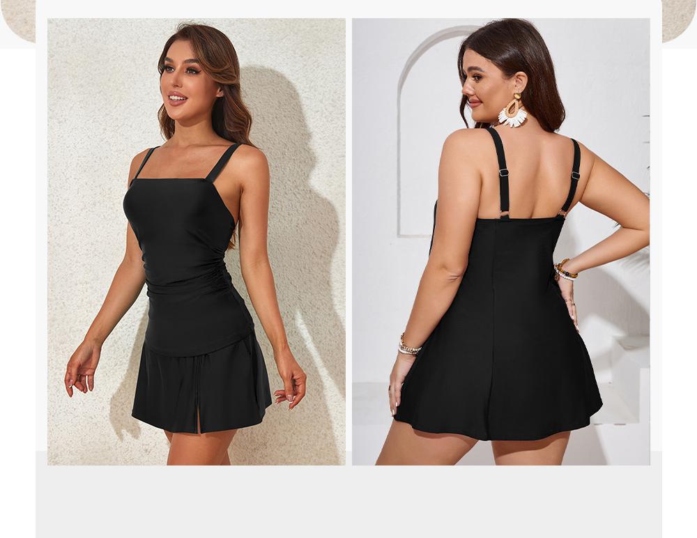 Aleumdr Women Vintage Two Piece Tankini Swimsuits Swimdress Swimming Push up Swimwear Bathing Suits Beach SpringStatements