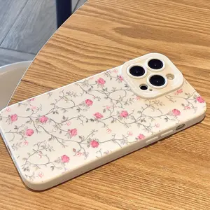 Floral Pattern Phone Case, 1 Count Anti-drop Cellphone Protective Case, All-inclusive Shockproof Mobile Phone Cover for iPhone 11 12 13 14 15 Pro Max for iPhone13