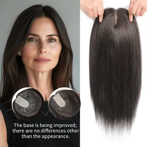 Vasilia Hair Toppers for Women Real Human Hair Silk Base 14inch Hair Toppers for Women with Thinning Hair Breathable Swiss Base Clip in Hair Pieces for Women Suitable for Daily Wear Mother's Day 2026 New Year gifts