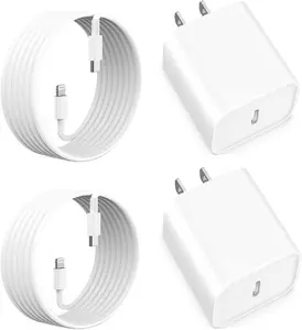 CVQQ Mobile Cellphone Electronic PD Fast Charger Kit - 2 Pack 6 ft Length USB-C Wall Block & Type-C to Lightning Cables for iPhone 14/13/12/11 Pro Max, XR, XS, X, iPad, AirPods Pd Fast Charging, Fast Chargers, Charger Adapter Chargers