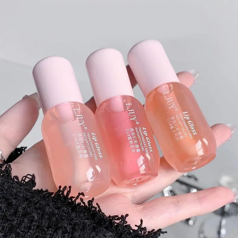 Lip Glaze- 3-in-1 Balm + Oil + Gloss - Nourishing Lipgloss -  Shine & Hydration Moisturizing Hydrating Glossy Lip Stick for Girls & Women Plumping Lip Plumper Gift for Fall Christmas Lipstick Skincare Hydrate Lip Serum Makeup Tinted
