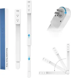 Electrical Outlet Extender Stick - Features USB-A, USB-C and 2 AC Outlets, Extends 22"-34", Rotates 180 °   Access Hard-to-Reach Outlets, Wall Plug Power Socket Expander Nightstands, Sofa, Desks and More