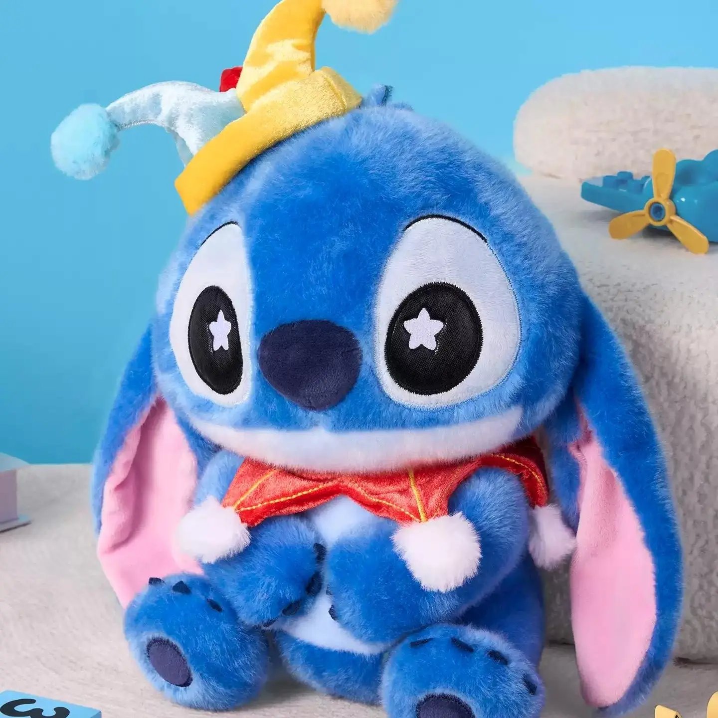 Disney Stitch Sitting Plush Doll, Cute Surprise Clown Stitch Stuffed Toy, Soft Kawaii Collectible, Back to School Gift