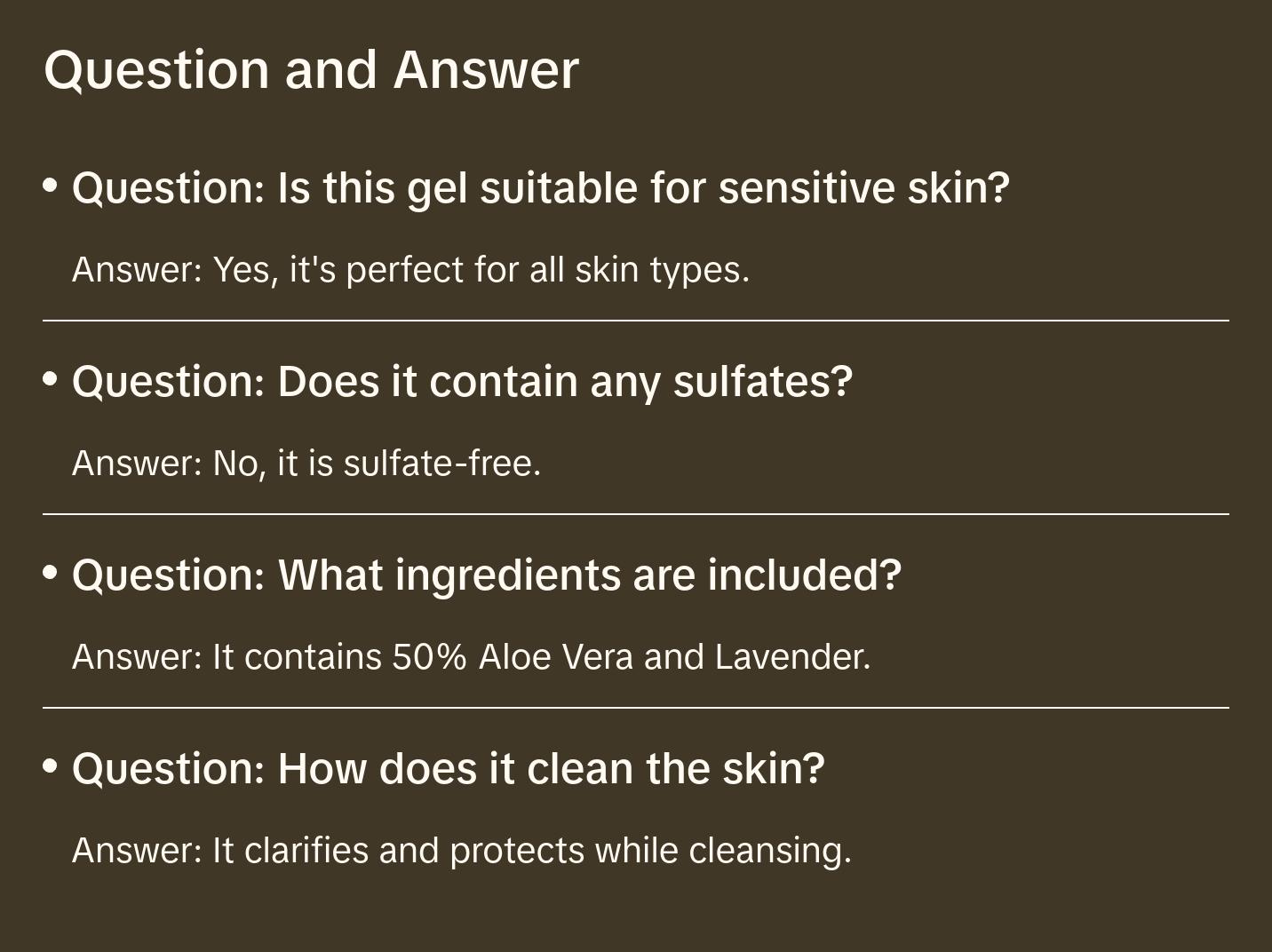 Aloe Vera Cleansing Gel