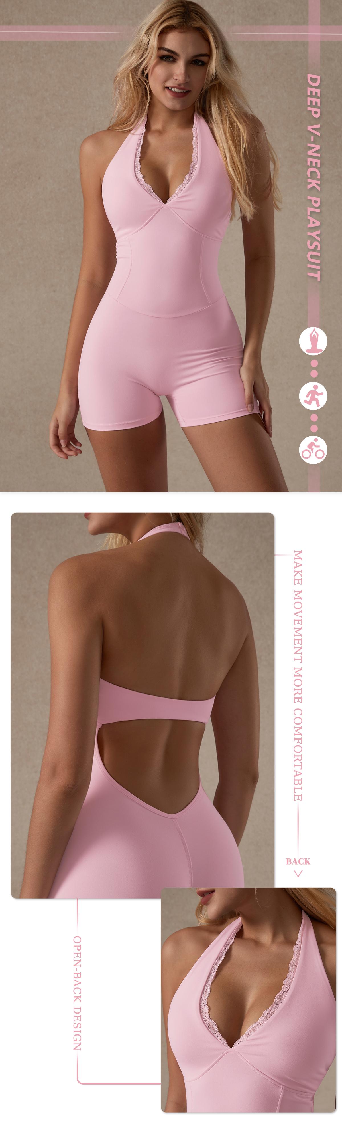 TimeOFF Soft Stretchy Backless Halter Activewear with Lace Trim – Perfect for Gym Training, Yoga & Athleisure, Comfortable Fit for Active/Casual Wear gym Workout Jumpsuits Sporty Comfy Jumpsuit Sports Jumpsuit Fitness Outfit TimeOFF Soft Stretchy Backless Halter Activewear with Lace Trim – Perfect for Gym Training, Yoga & Athleisure, Comfortable Fit for Active/Casual Wear gym Workout Jumpsuits Sporty Comfy Jumpsuit Sports Jumpsuit Fitness Outfit