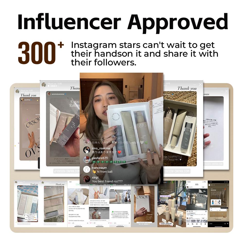 OVSOV Feminie Intimate Care Duo – Cleansing Gel & Refreshing Mist-- Hyaluronic Acid, pH Balanced Feminine Hygiene Products Vaginitis Relief