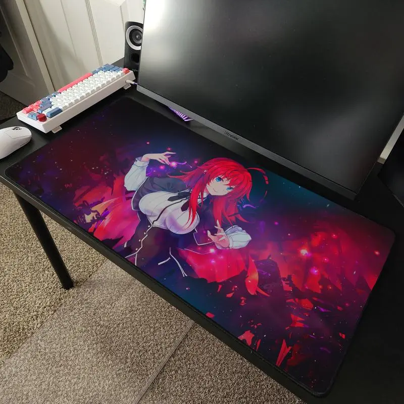 Rias Gremory High School DxD Anime Desk Mat Mousepad 31" x 15.5" Gaming Desk Mat Mouse Pad Accessories