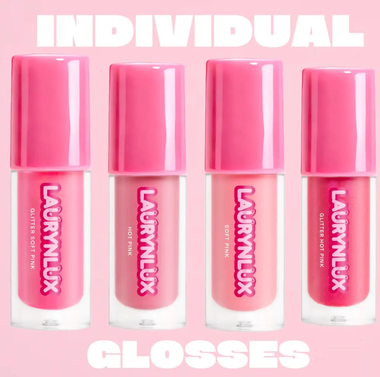 LaurynLux Lip Glosses - Individually Packaged, Hot Pink & Soft Pink Options, Perfect for Everyday Use