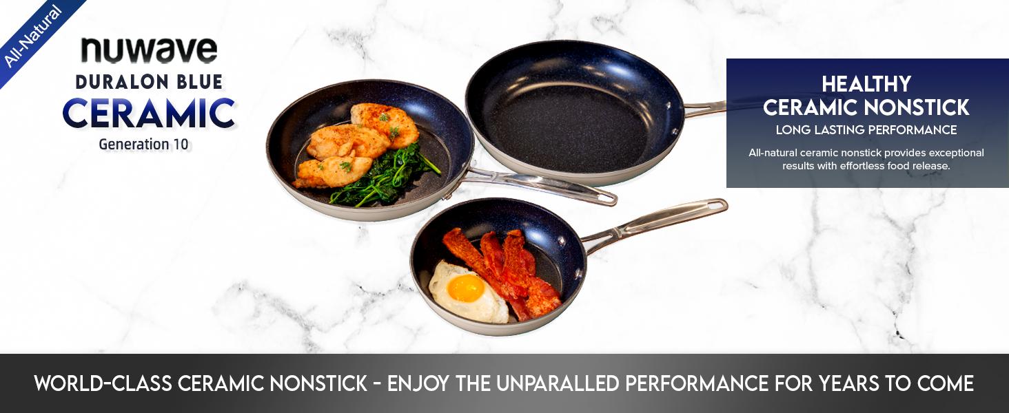 Duralon Non-Stick Cookware 3-Piece Set - 8”, 10”, 12” Frying Pans
