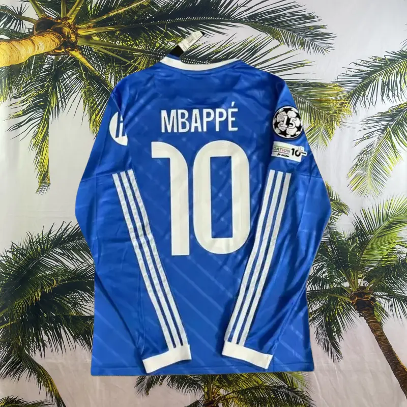 25-26 Away Blue #10 Mbappé Long Sleeve Fan Edition Collectible Football Jersey