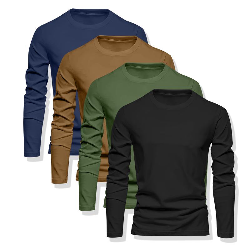 4-Pack long-sleeved sports comfortable breathable sweater, fitness training quick-drying suit, spring and autumn outdoor leisure sports long-sleeved top, gym exercise activities