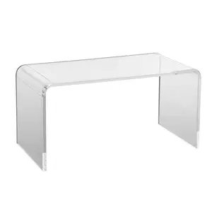 【Summervibes】VEVOR Acrylic Coffee Table,  , C-Shaped Clear Acrylic End Table, 16.3 inch high Transparent Acrylic Side Table, for Coffee, Drink, Food, Snack used in Living Room, Courtyard, Terrace