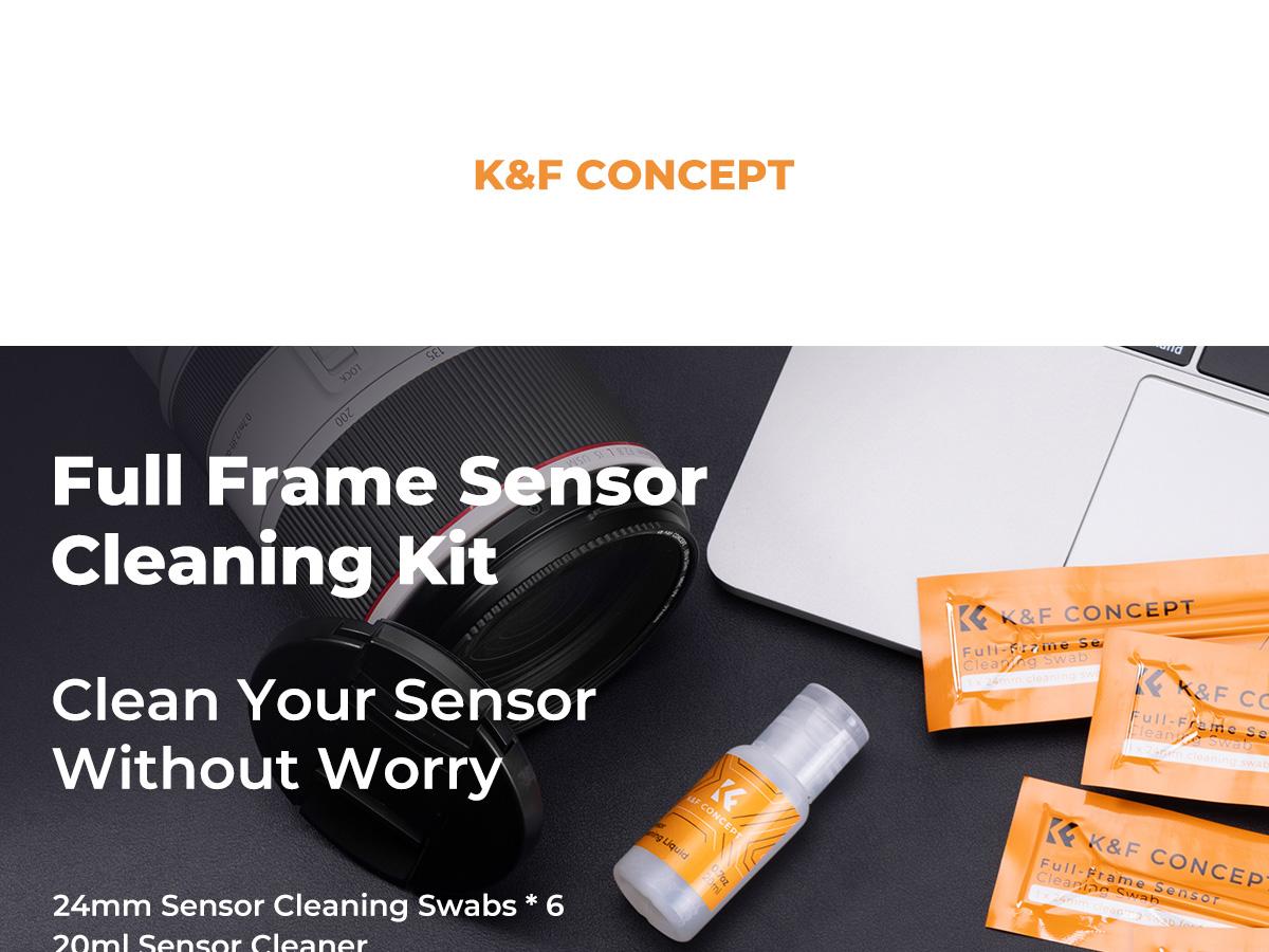K&F CONCEPT 24mm Full Frame Sensor Cleaning Swab*6 + 20ml Sensor Cleaner, DSLR SLR Digital Camera CMOS and CCD Sensor Cleaning Swab Kits for Nikon Sony Canon Camera Clean K&F CONCEPT 24mm Full Frame Sensor Cleaning Swab*6 + 20ml Sensor Cleaner, DSLR SLR Digital Camera CMOS and CCD Sensor Cleaning Swab Kits for Nikon Sony Canon Camera Clean