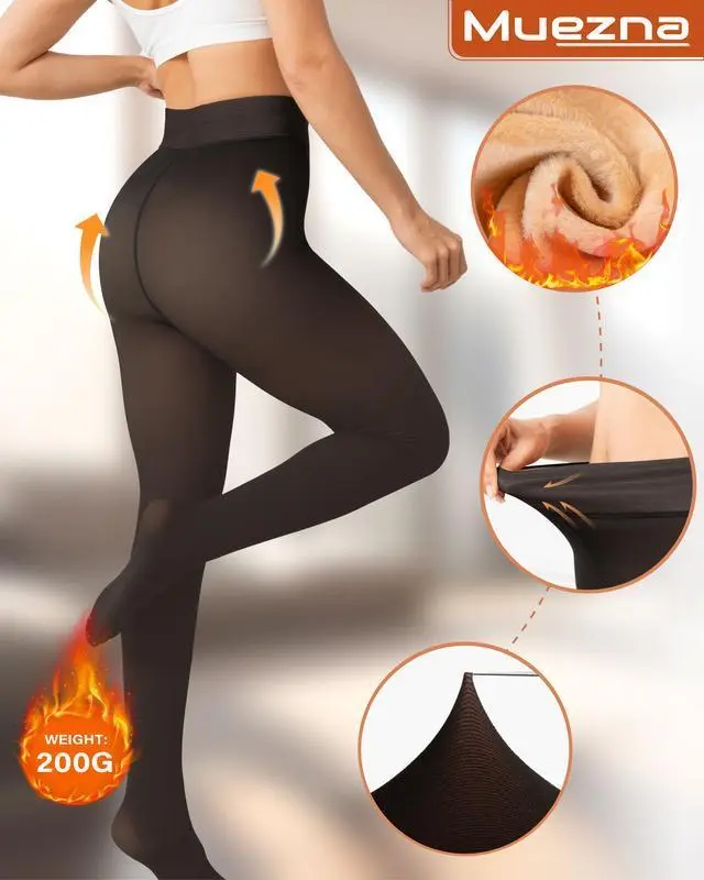 Tan High Stretch Leggings for Women, Thick Full-Length Fitted Yoga Bottoms for Warmth, Static-Free Body-Hugging Fit, Yoga Everyday Wear, Leggings Women, Spandex