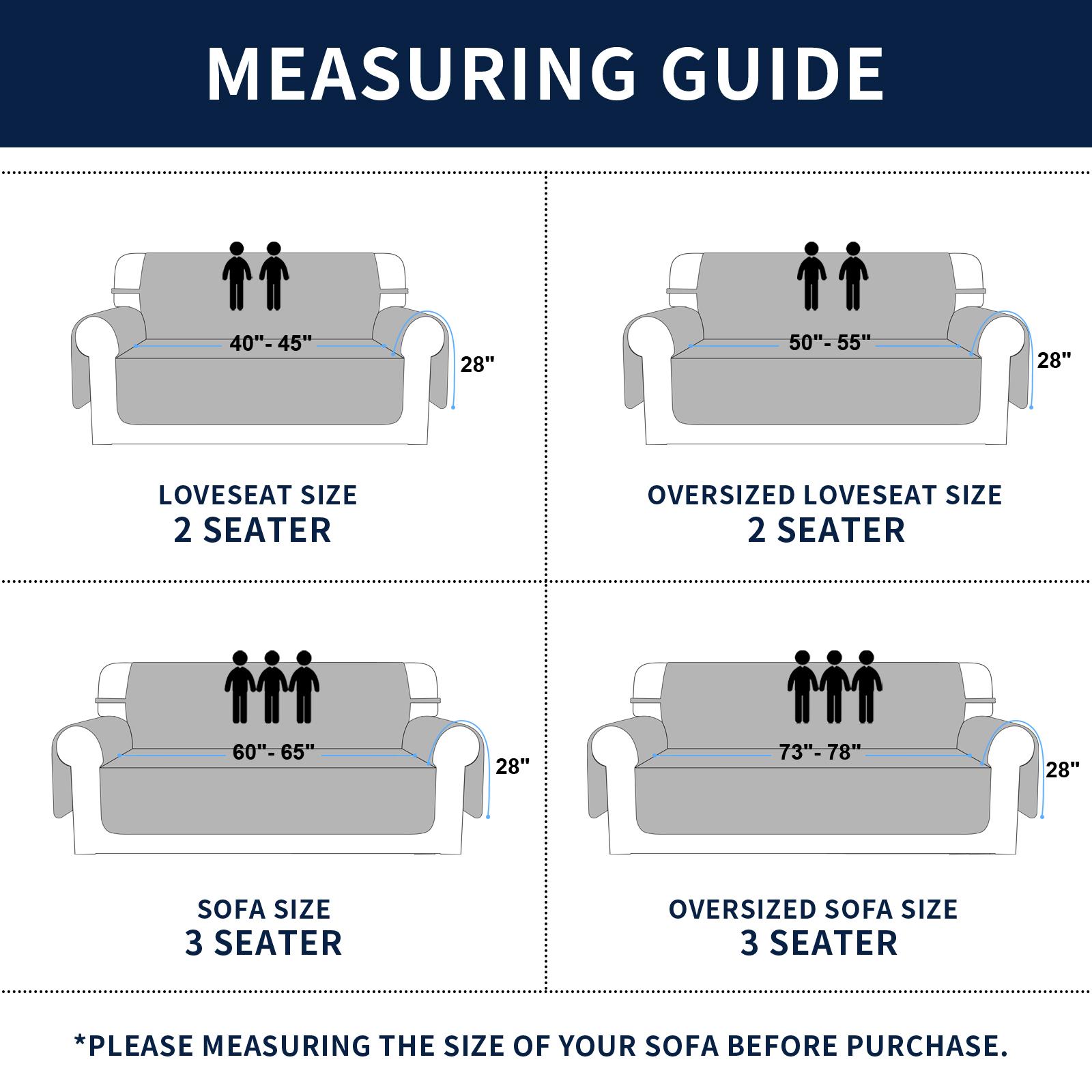 Easy-Going Reversible Couch Cover, Water Resistant Sofa Protector Slipcover for 1/2/3/4 Seater with Foam Sticks Elastic Straps for Pet, Sofa Blanket, Livingroom