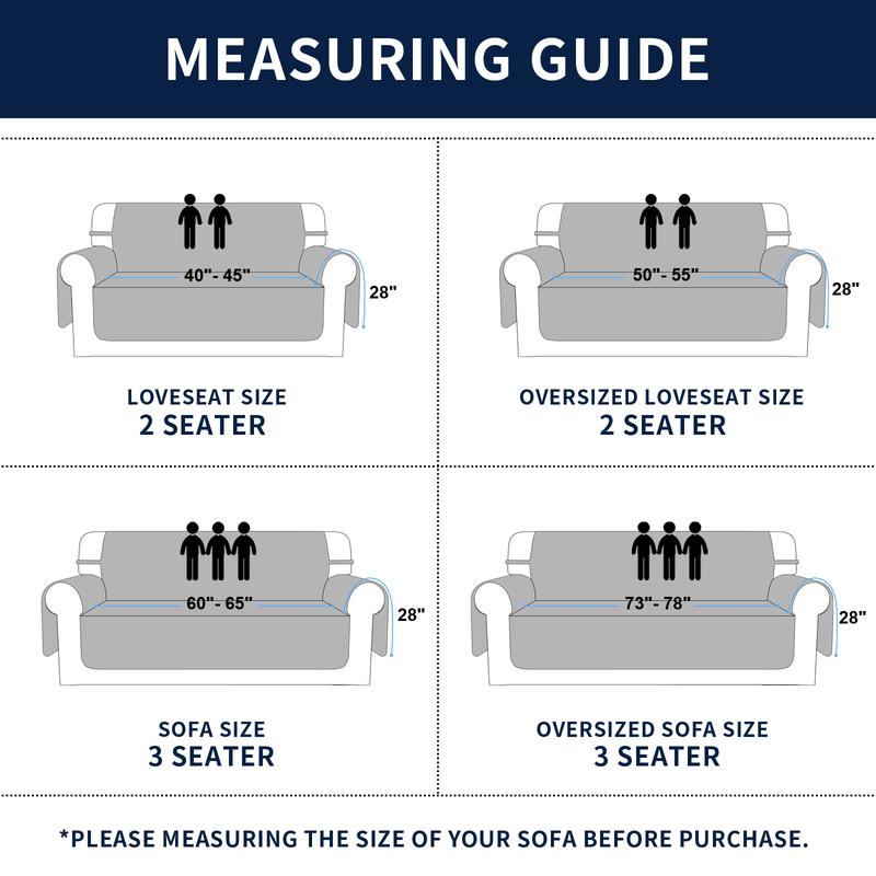 Easy-Going Reversible Couch Cover, Water Resistant Sofa Protector Slipcover for 1/2/3/4 Seater with Foam Sticks Elastic Straps for Pet, Sofa Blanket, Livingroom