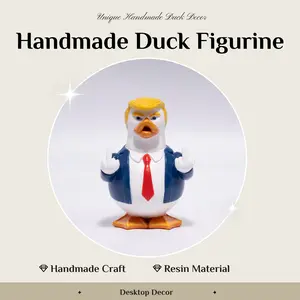HODAO 2026 New Year's Gift Handmade Duck Figurine Resin Material Unique Collectible Item for Street Style Enthusiasts Trendy Cool Design Desktop Decoration