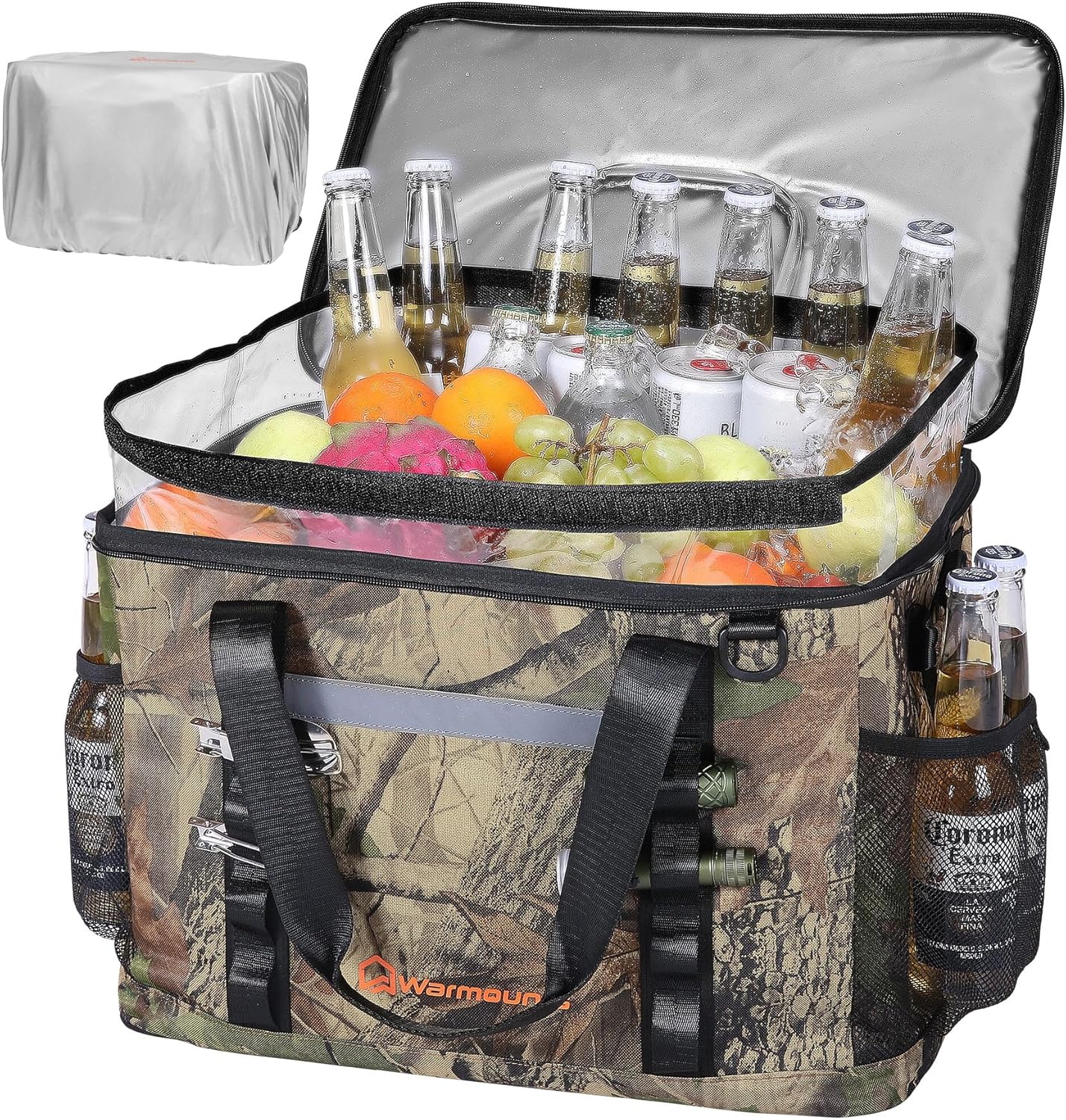 WARMOUNTS Insulated Cooler Bag 75/48 Cans, Soft Sided Portable Lunch Bag Coolers w/Zippered Top, Leak Proof PVC Interlayer, 5-Layer Insulation Large Ice Chest Bag for Travel, Camping, Beach, Picnic