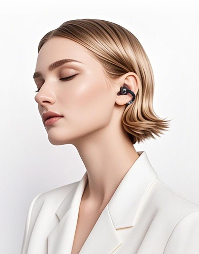 HYUNDAI Clipbuds 7 Clip-on Design Wireless Headphones, Powerful Sound Effects for Music, Dustproof & Waterproof Sports Earbuds for Running, Workout, Audio