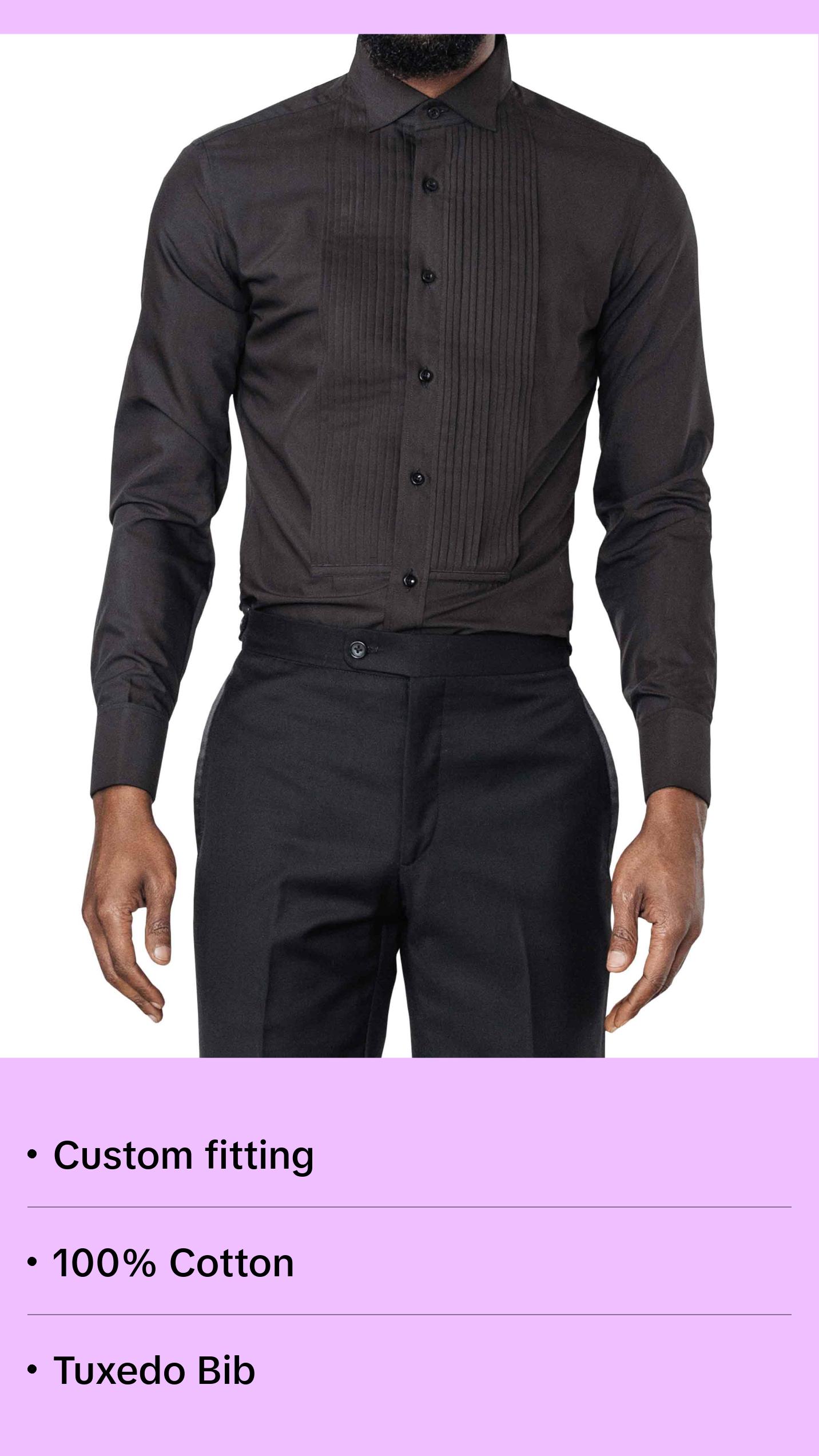 Vance Black Tuxedo Shirt