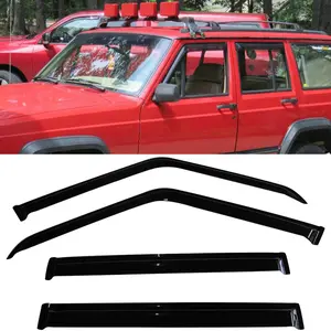 Window Visors Guard for Jeep Cherokee XJ BJ 1984-2001 Slim Smoke Acrylic
