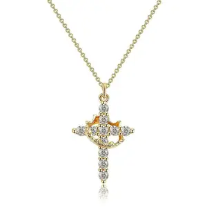 Tewiky Simple Crown & Cross Pendant Choker Easter Necklace for Women & Men & Girls Pretty Crown Cross Necklace For Daily Party Clothing Decor Trendy All-match & Exquisite Jewelry gift For Summer dealsforyoudays Zirconia Chain For Valentine's Day gifts