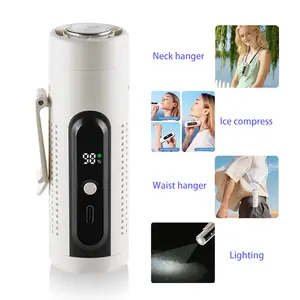 High-speed cooling handheld fan, can be hung on the waist or neck. 20000RPM brushless motor, ultra-long battery life, with LED light, 5 wind speed settings. Suitable for camping/construction sites/outdoor activities, providing personal cooling.