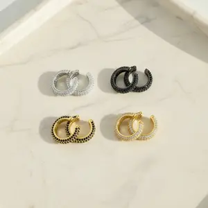 Dainty Ear Cuff – Pavé CZ Ear Cuff No Piercing, Minimalist Cartilage Cuff, Adjustable Conch Earrings Cuff