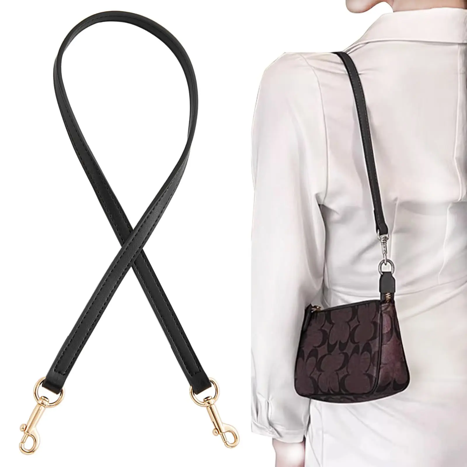 jiesinlov 26.4IN Synthetic Microfiber Leather Replacement Strap, Shoulder Strap for Swinger Nolita Barrel Penn Handbags accessory