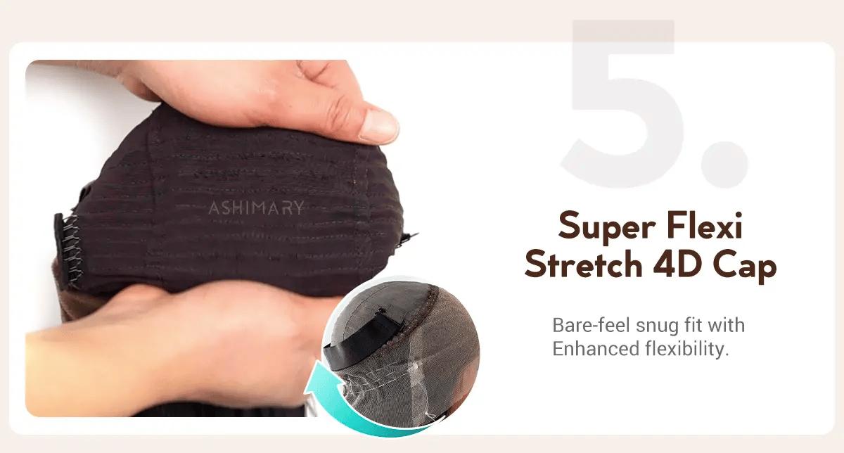 [Free Upgraded] Water Wave Invisi Strap Snug Fit Ashimary Hair 360 Transparent Lace Frontal Bleached Knots Pre Cut Lace Wig With Drawstring 100% Human Hair Wig SpringStatements