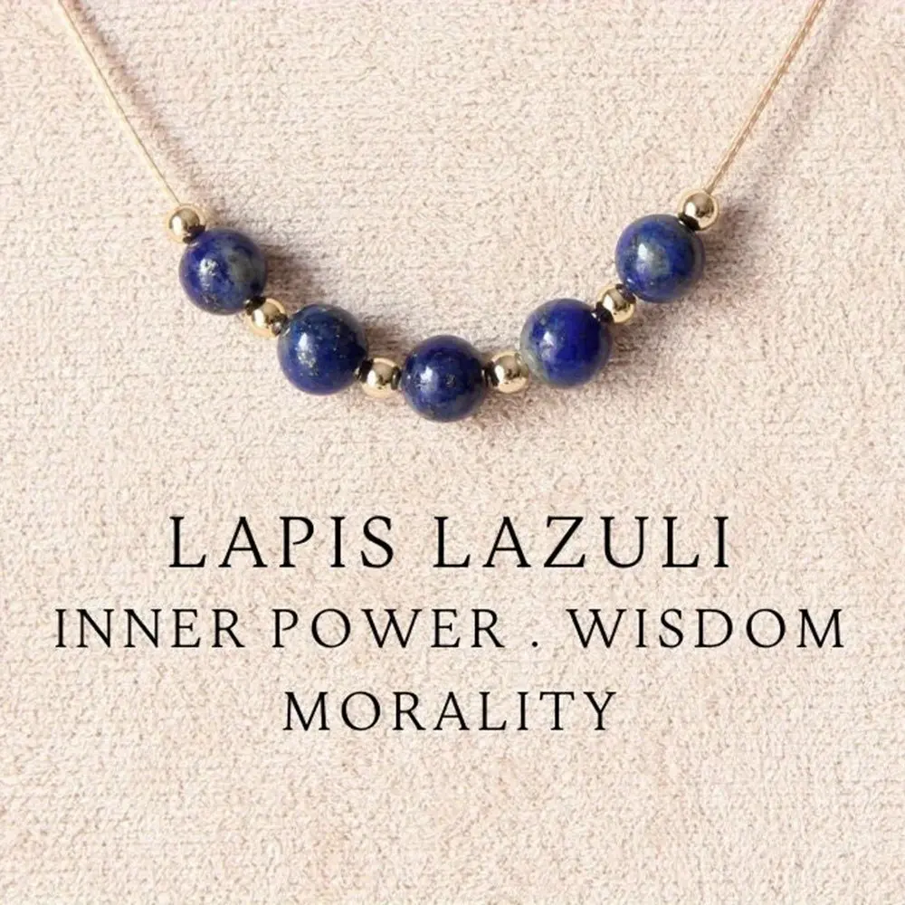 Lapis lazuli necklace natural gem necklace sisters gift is very suitable for Valentine's Day, holiday, pie, birthday or anniversary chain necklace jewelry