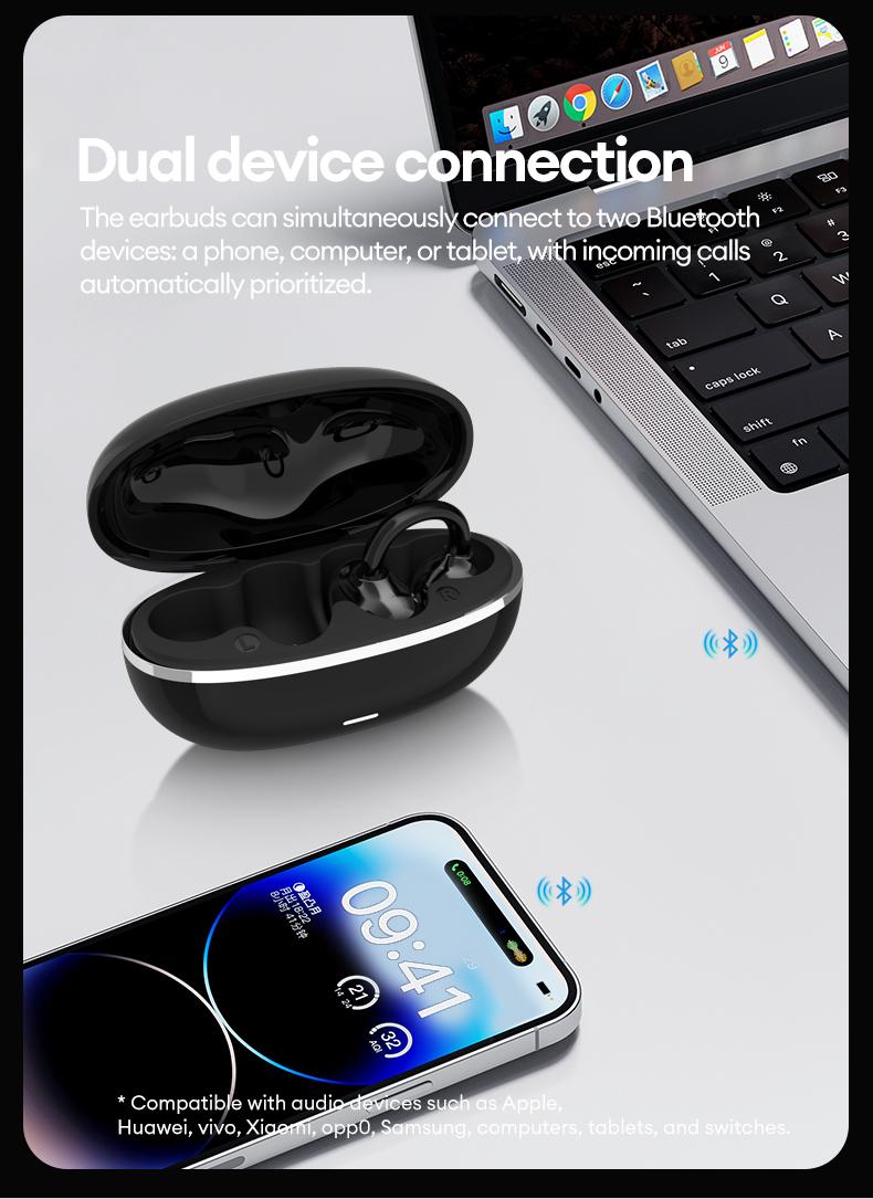 HYUNDAI Hbuds Bluetooth Heart Rate Earphones, supporting heart rate and blood oxygen detection, equipped with optical in ear detection, IPX5 waterproof and sweat proof, very suitable for outdoor sports