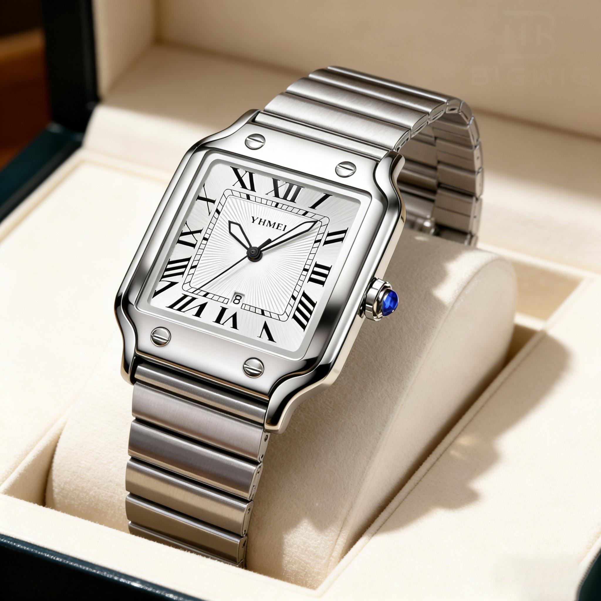 Classic Square Silver Watch for Men Women Unisex - Roman Numeral Analog Quartz Waterproof - Stainless Steel Date Wristwatch - Old Money Aesthetic Style - Best Couples Gift for Him Her Birthday Valentine Classic Square Silver Watch for Men Women Unisex - Roman Numeral Analog Quartz Waterproof - Stainless Steel Date Wristwatch - Old Money Aesthetic Style - Best Couples Gift for Him Her Birthday Valentine