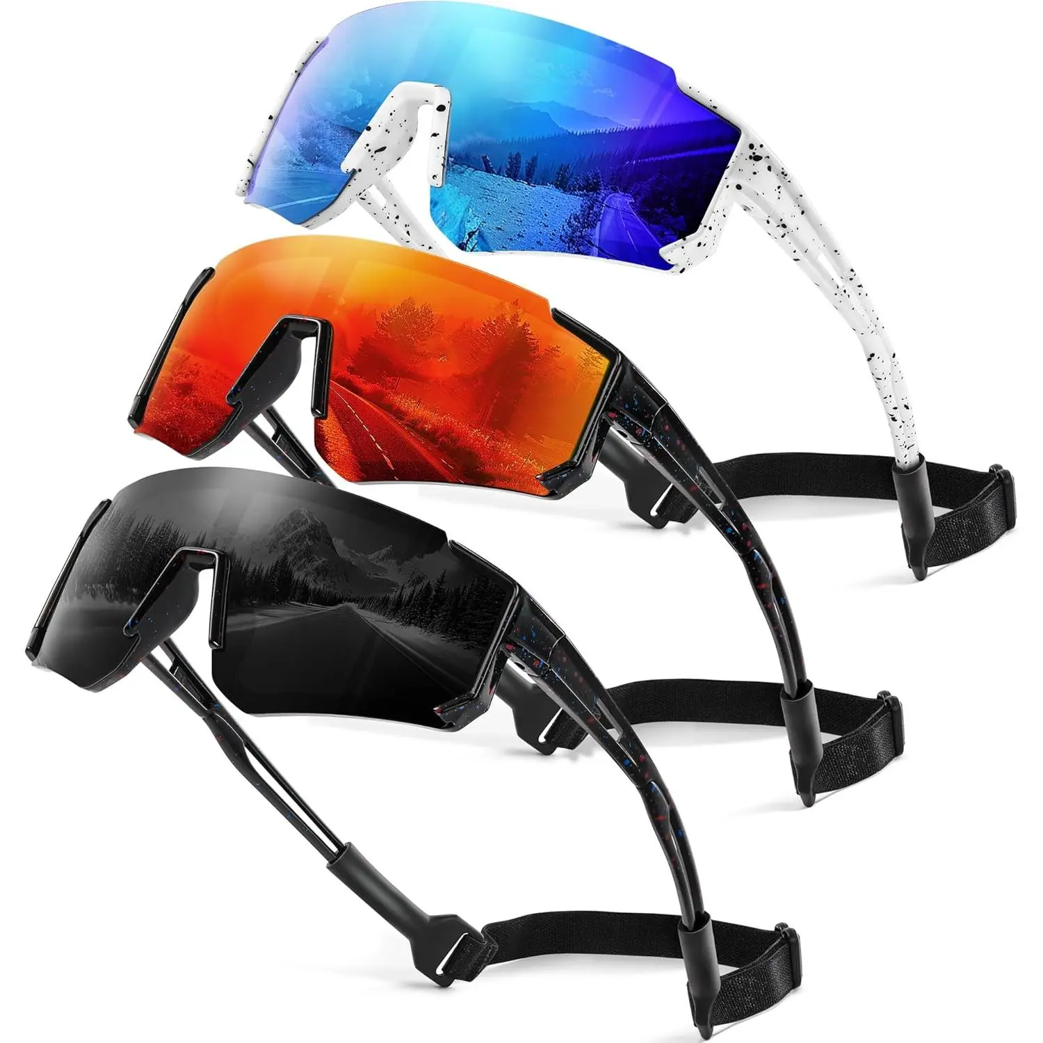 h-2 3 Pack Kids Polarized Sunglasses - Youth Baseball Sunglasses for Boys Girls Age 3-12 Sports UV Protection Goggles