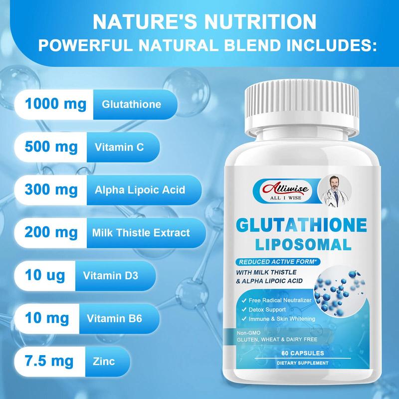 Liposomal Glutathione Reduced L-Glutathione 1000mg Antioxidant Supplement,120pcs