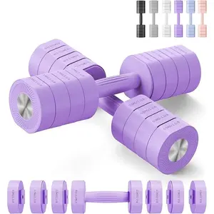 2-Piece Dumbbell Adjustable Weight Non-Slip Handle Macaron Color Each Piece 2.2/4.4/6.6/8.8 Pounds 4-in-1 Women's Home Hand Exercise