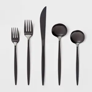 20pc Shapleigh Flatware Set Matte Black - Threshold
