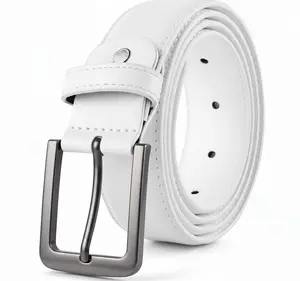 Men’s Premium White Leather Belt – Stylish Casual & Dress Belt in Gift Box