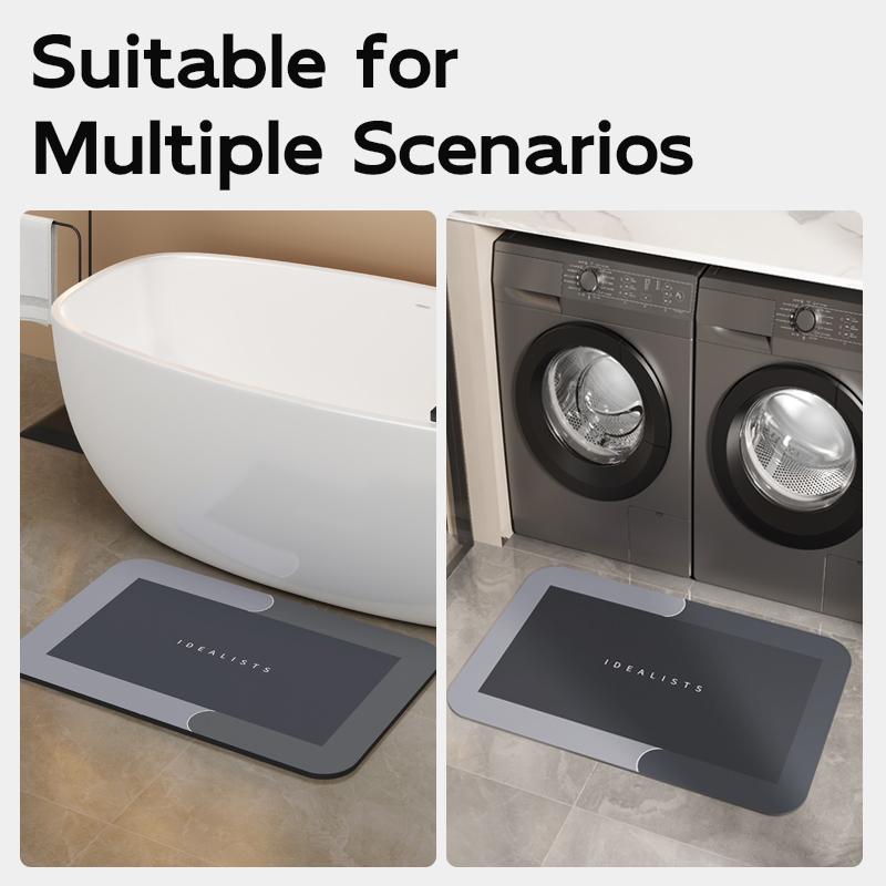 Premium Quick-Dry Bathroom Mat - Ultra-Absorbent Thin Diatomite Bath Mat-Rubber Backing Non-Slip, Machine Washable, and Mildew-Resistant Rug for Shower, Kitchen, Laundry Room,and More with Geometric Design and Easy Cleaning last-minute Valentine's present