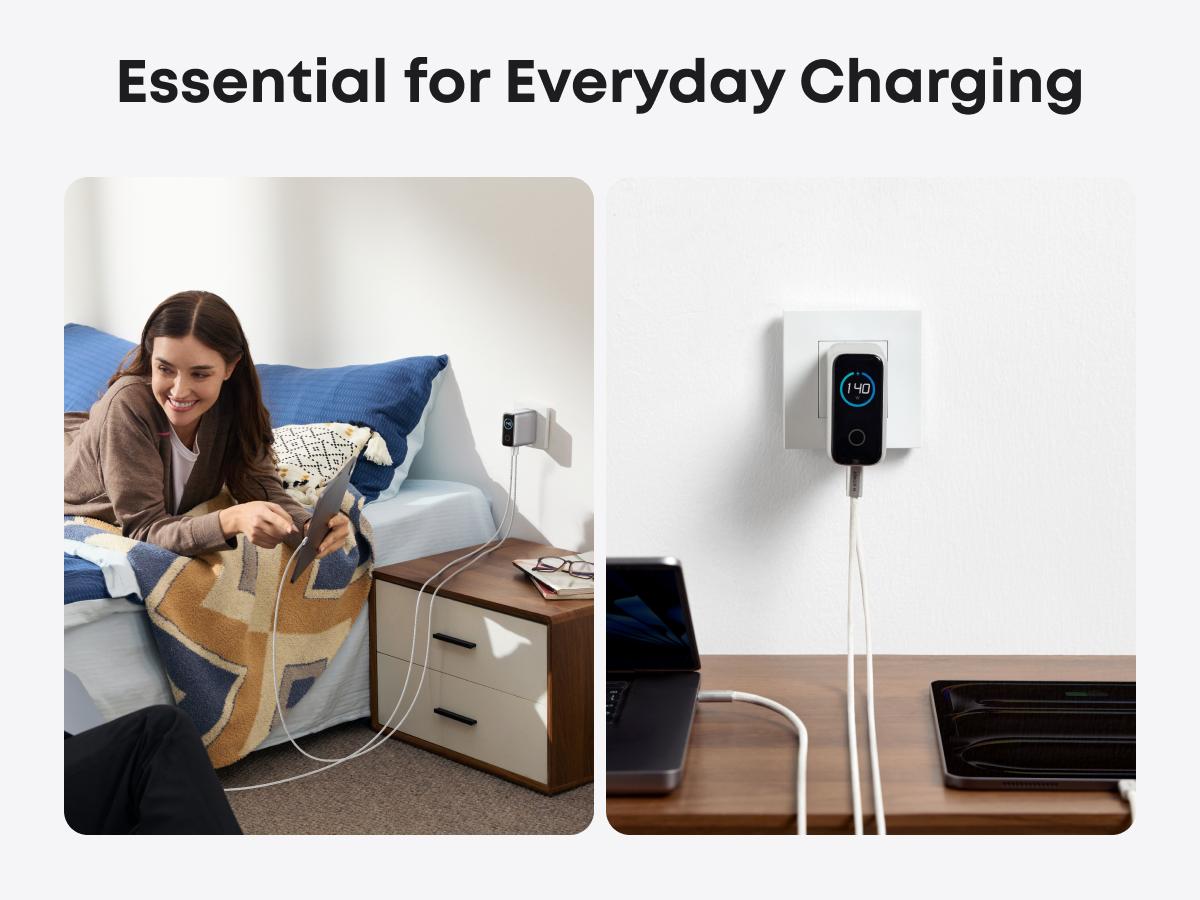 [Live Only] Anker 140W Laptop Charger, 4-Port Multi-Device Charging, 140W Max USB-C Charger, Advanced GaN Power, Intuitive Touch Controls, for MacBook, iPhone 16 Series, Galaxy, Pixel, and More