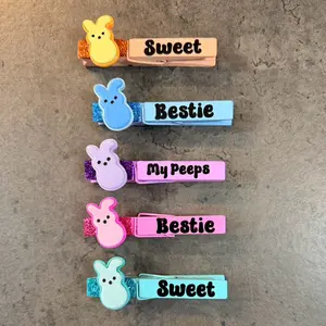 Cute sweet sugar Sports Clips & cheer pins! Perfect for clipping and pinning backpacks at gymnastics or cheer competition, softball or soccer game, volleyball or basketball tournament! Great for Easter too!