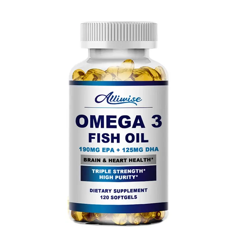ALLIWISE Omega 3 Fish Oil Supplement Softgels Triple Strength EPA & DHA Fish Oil Omega 3