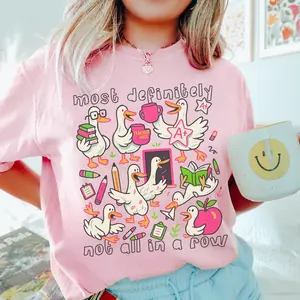 Comfort Colors Teacher T-Shirt, Funny Goose Back to School Tee, Ducks In a Row Shirt, Goose Teacher, Elementary Prek Teacher Gift, Full Colors