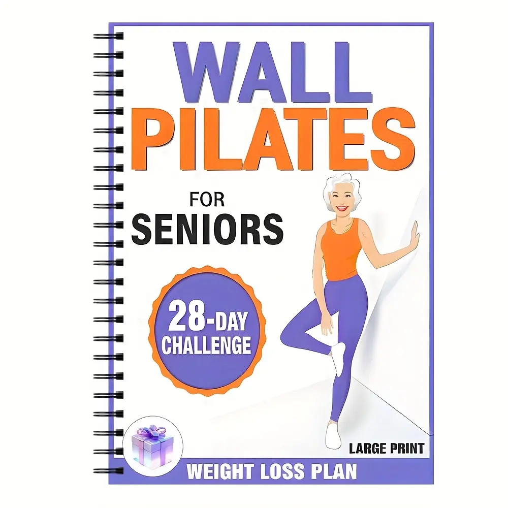 Exercise Plan for Seniors & Beginners, 28-Day Wall Pilates & Chair Yoga Guide, Step-By-Step Instructions, Large Print, Weight Loss, Balance, Strength Training, Challenge, Planner, Guided Workout Journal