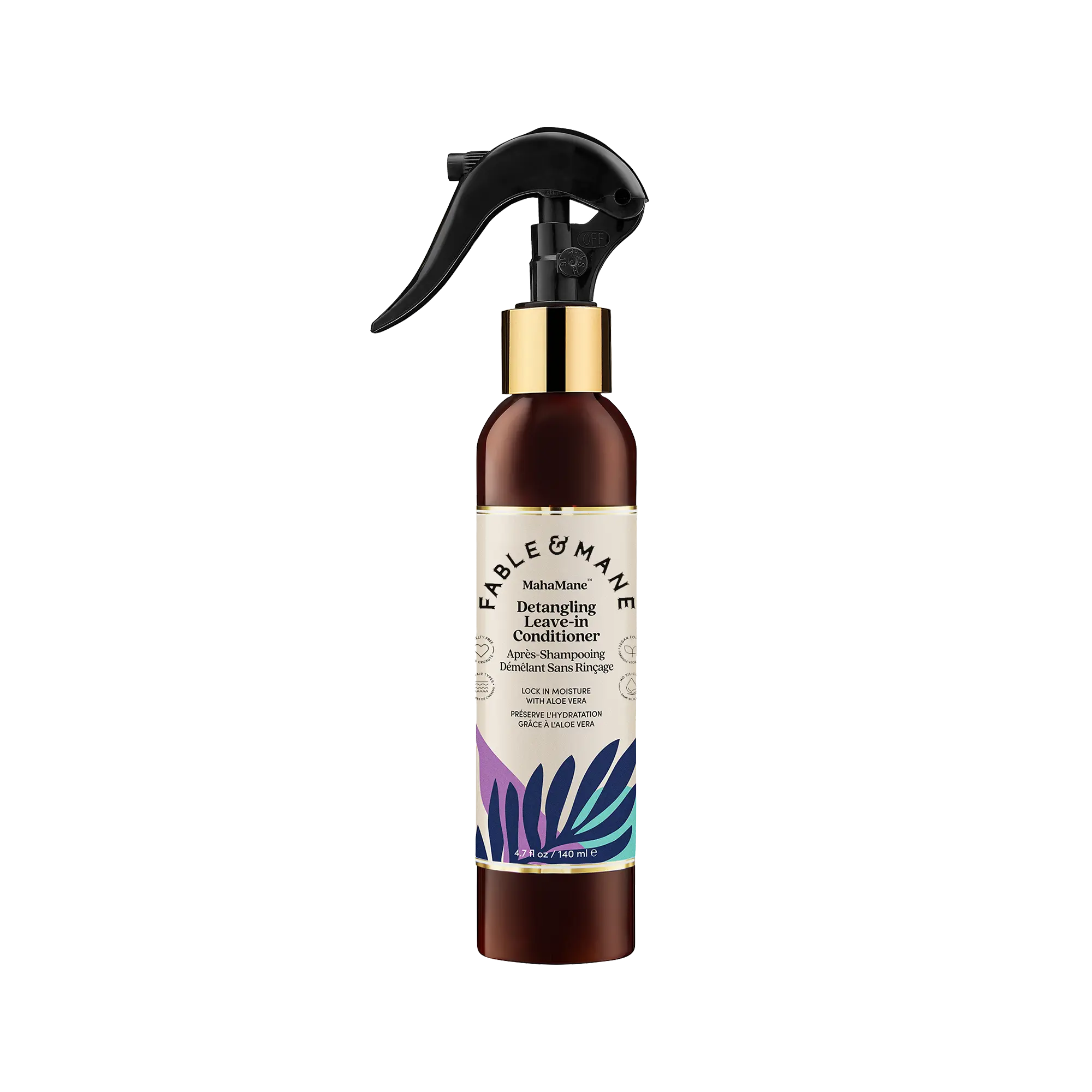Fable & Mane Detangling Leave-In Conditioner with UV Heat Protection for Smooth Hydrated Tangle-Free Hair. Lightweight Haircare enriched with Aloe Vera.