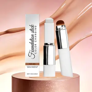 Buildable Skin Tint Foundation Stick for Deep Skin Tones - Lightweight, Hydrating Formula with a Natural Matte Finish & Glow-Boosting Coverage, 2-in-1 Color Adapting Base