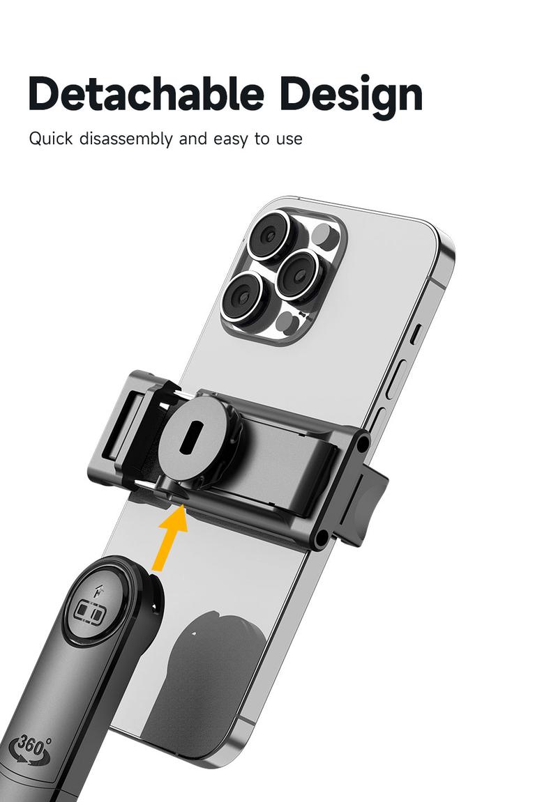 Auto Face Selfie Stick 360° Rotatable Tripod for iPhone One Click Pop Up Gesture Control Handheld Stabilizer Detachable Phone Holder Multifunctional Remote Control 68.9 inches Smartphone Camera Accessories