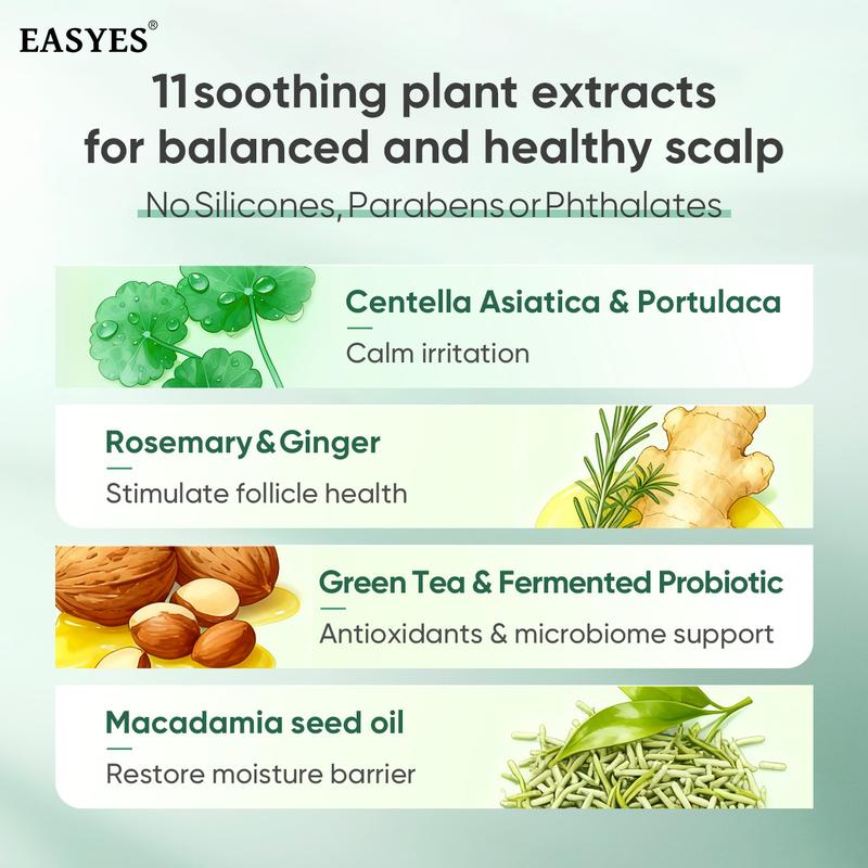 【BQ】EASYES Anti-Dandruff & Hair Thickening Shampoo | 1% Selenium Sulfide + 0.2% Piroctone Olamine | 11 Herbal Actives for 78% Less Flakes & +38% Density in 7 Days | #ScalpCare #HairGrowth