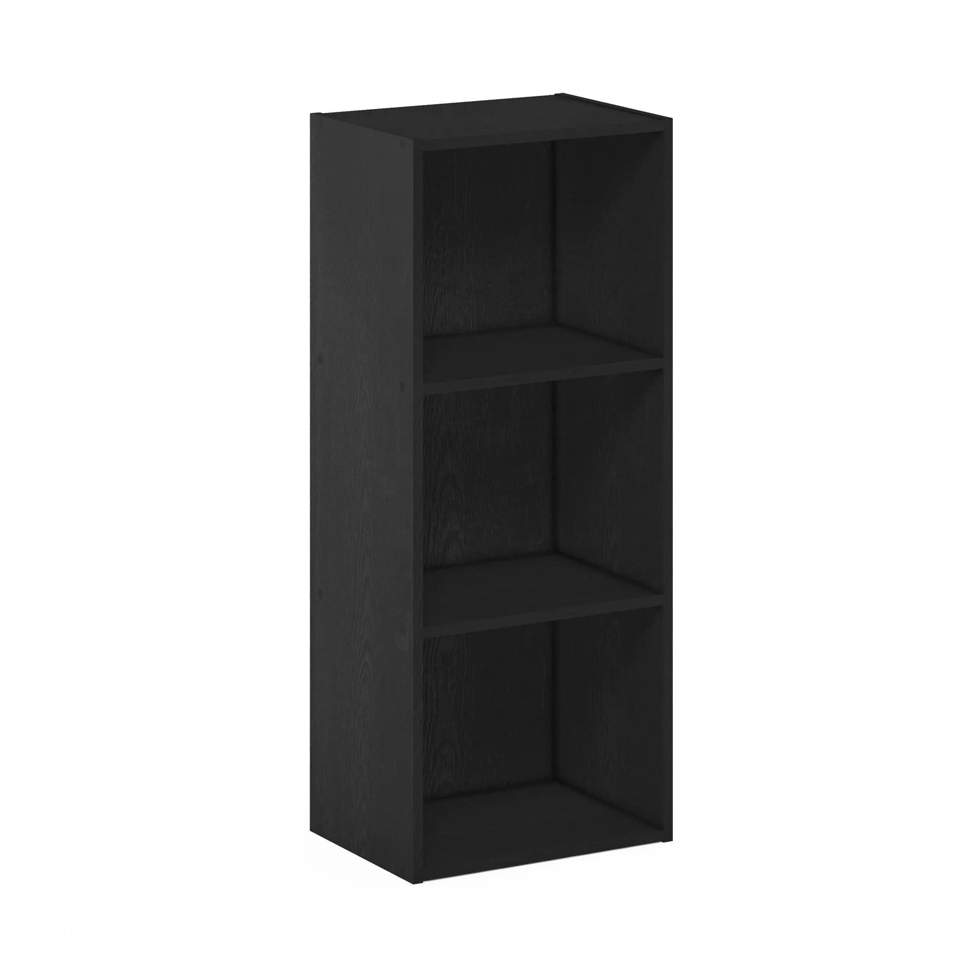 LUDER Blackwood 3-Cube Open Bookshelf Rack - Sturdy, Compact Modern Bookshelf with Easy Setup, 9.3x12x31.5 in, for Living Room, Home Office Three Tier Design