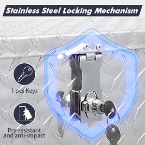 【GARVEE】20 Inch Aluminum Diamond Plate Tool Box with Lock and Keys, Heavy Duty Waterproof Truck Storage Organizer Chest for Pickup Truck Bed, RV, Trailer, or Van, Featuring Side Handle for Easy Transport